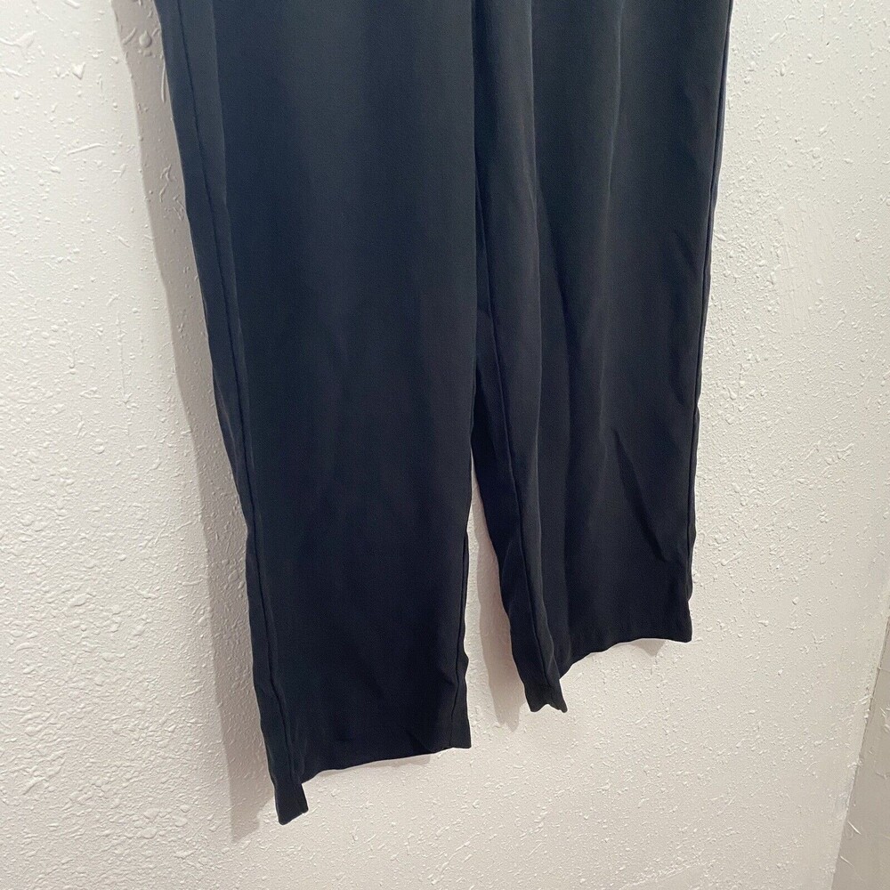 Eileen Fisher System Silk Georgette Straight Sz Small Ankle Pant Cropped Black - Picture 3 of 9